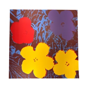 "Flowers 11.71" After Andy Warhol Screenprint with COA