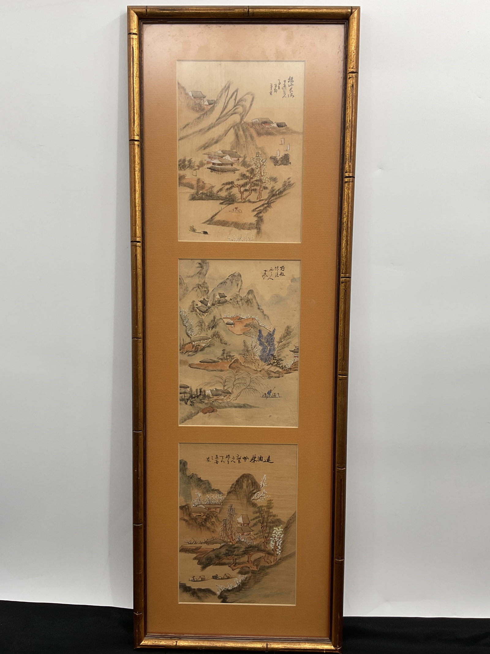 Chinese Watercolor Landscape Panels on Paper (1 of 3)