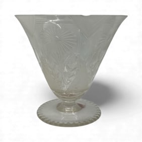 Etched Glass Compote