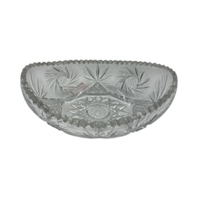 American Brilliant Cut Glass Oval Bowl