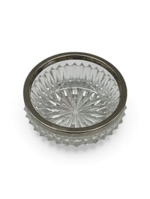 Cut Crystal Bowl with Silver Rim