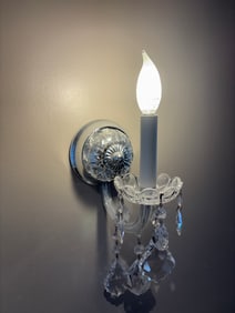 Pair of Schonbek Olde World Wall Sconces with Clear Heritage Handcut Crystal