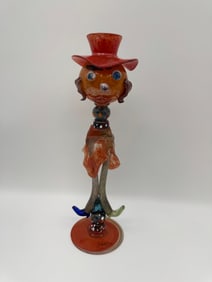 Murano Glass Figurine with Red Hat