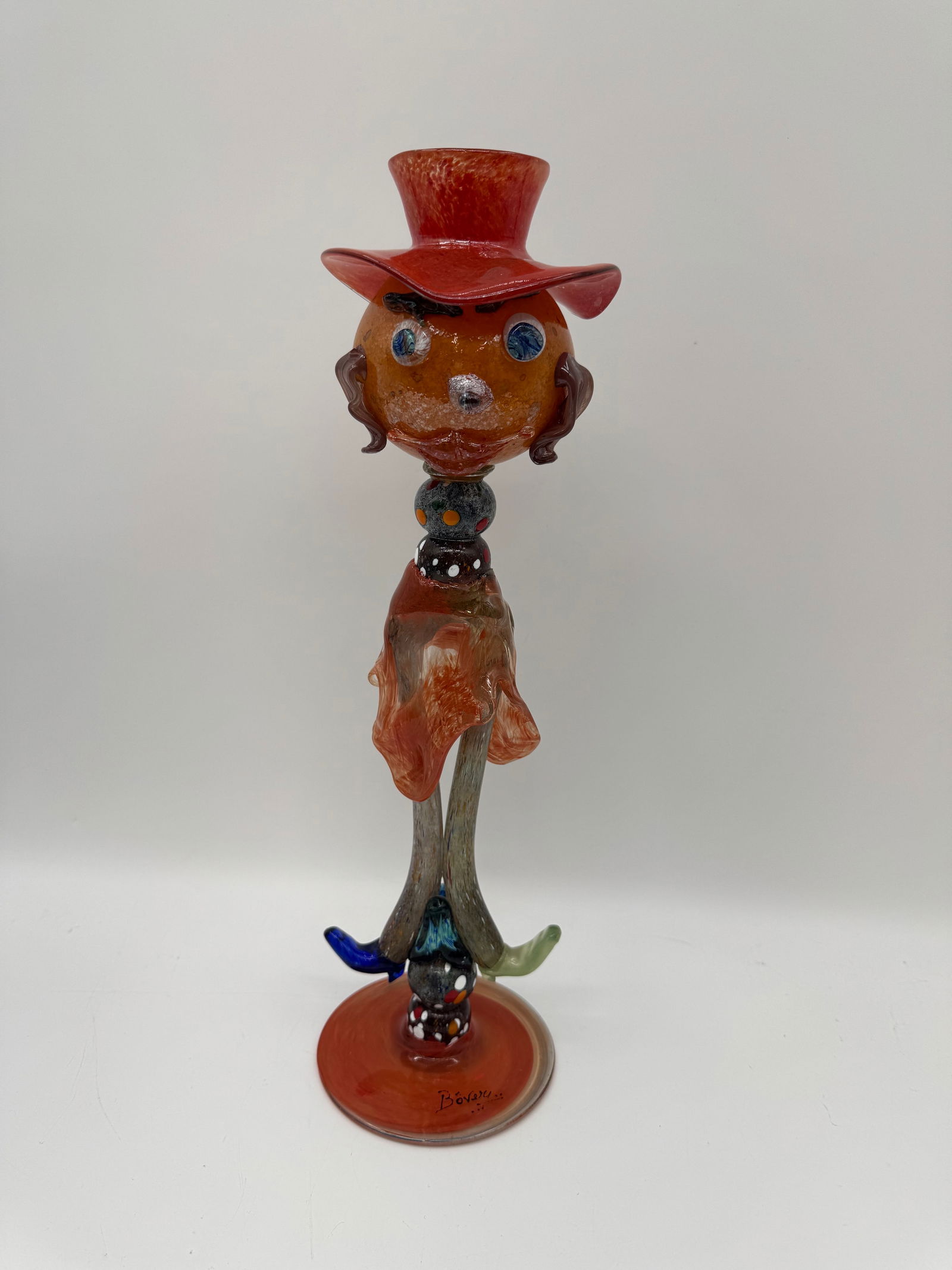 Murano Glass Figurine with Red Hat (1 of 4)