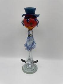 Murano Glass Figurine with Blue Hat