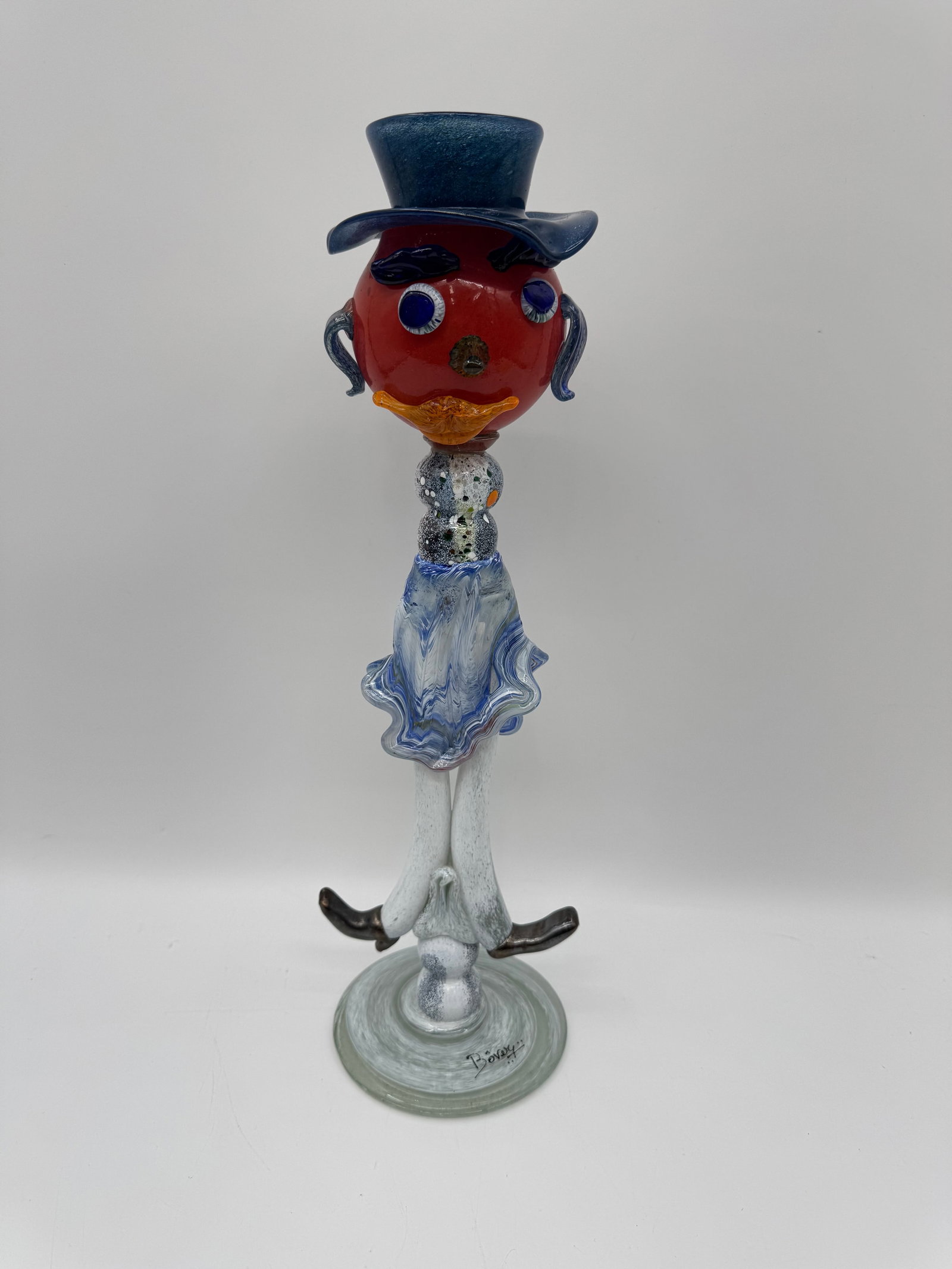 Murano Glass Figurine with Blue Hat (1 of 4)