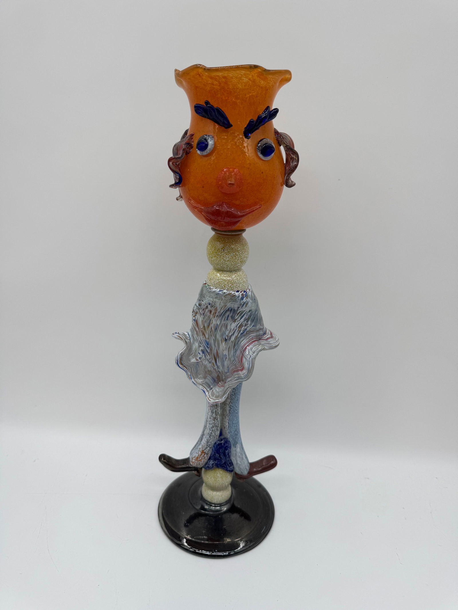 Murano Glass Figurine with Orange Face (1 of 4)