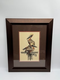 "Two Pelicans" by Paul Brent (American, b.1946) Watercolor