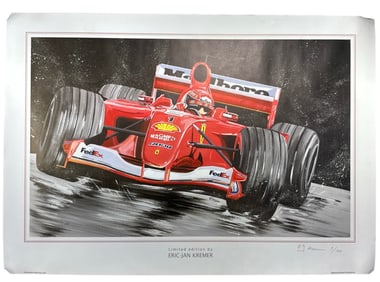 Eric-Jan Kremer Limited Edition Ferrari Formula One Art Print, Signed 3/100
