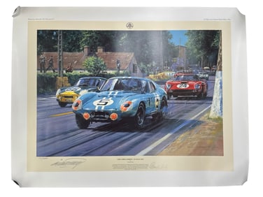 Limited Edition Signed Motorsport Print “The Cobra Strikes – Le Mans 1964?? by Nicholas Watts