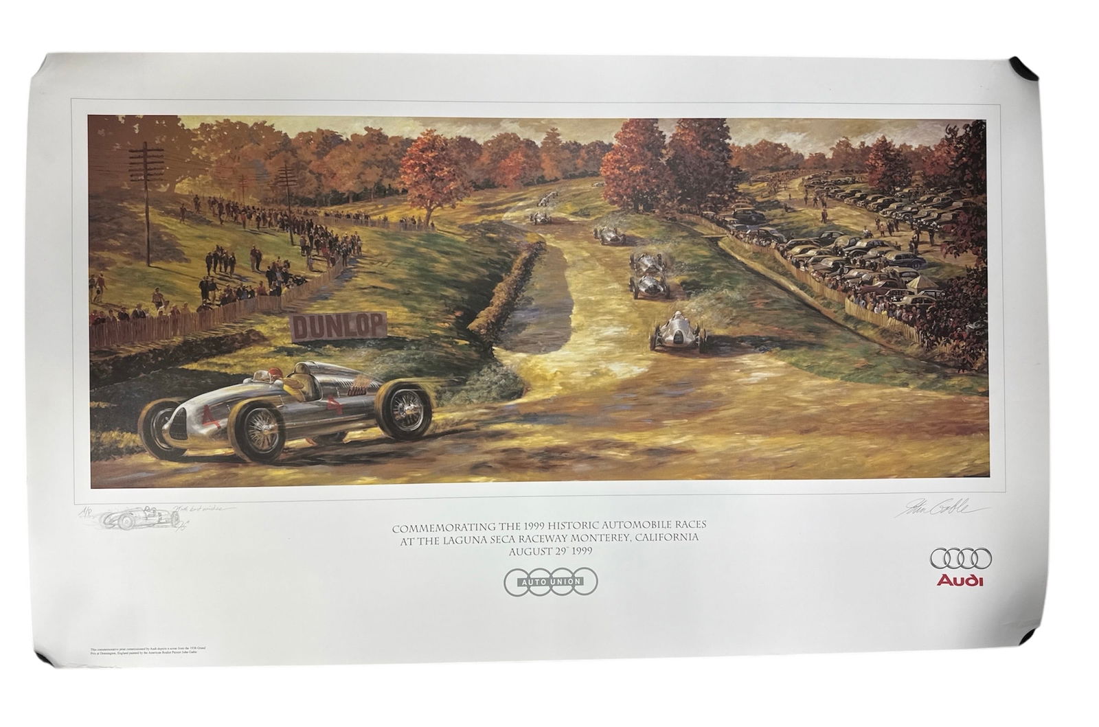 Limited Edition Signed Motorsport Print – Audi Historic Automobile Races Laguna Seca 1999 (1 of 5)