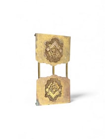 Vintage Masonic Bookends with Square and Compass Emblems