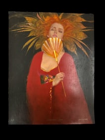 "Carmine Dress" by Felix Mas (Spain, b.1935) A.P. Serigraph