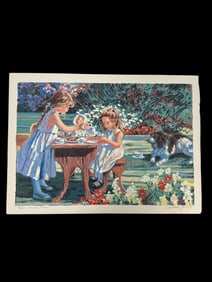 Tea For Four' Corinne Hartley (American, 1924-2020)  Lithograph