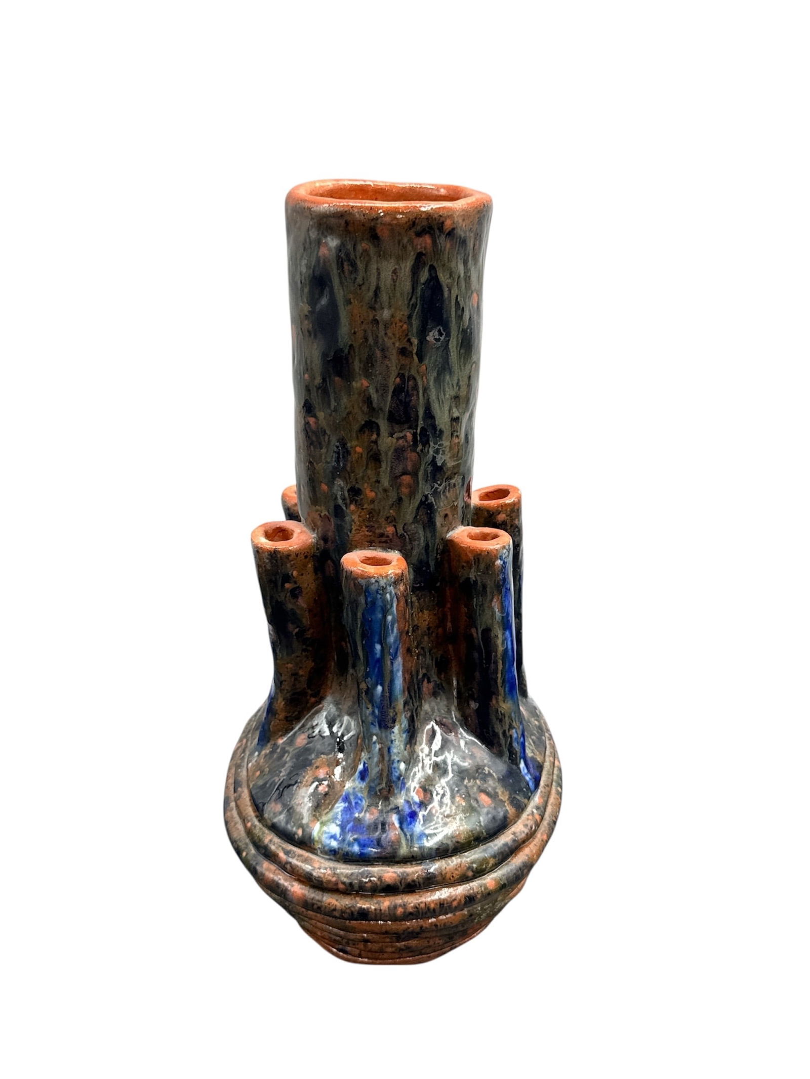 Glazed Art Pottery Vase With Drip Finish - 2