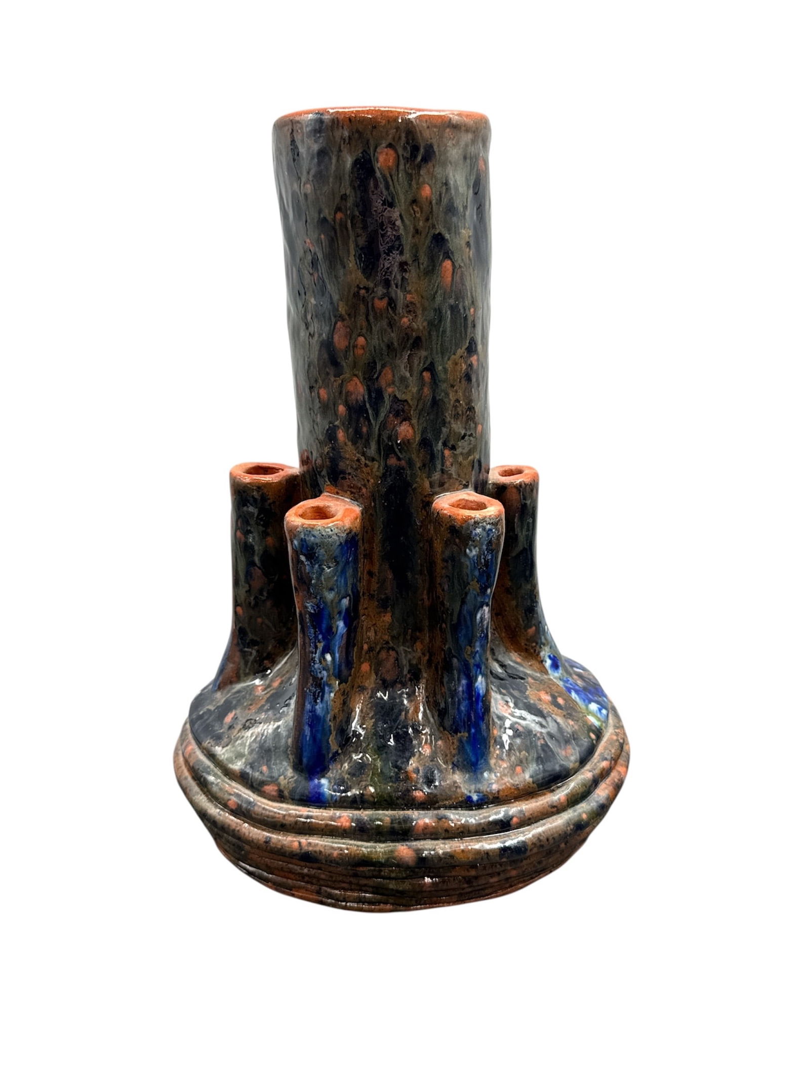 Glazed Art Pottery Vase With Drip Finish - 3