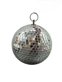 Mirrored Disco Ball with Hanging Ring