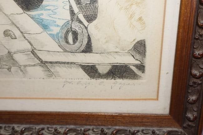 Dock Scene lithograph - 4