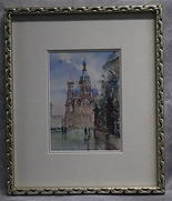 Watercolor painting of St Petersburg: Watercolor of St. Petersburg, signed by artist Dimensions: H:14