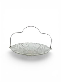 Handled Pressed Glass Serving Dish with Handle