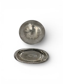 Two Silver Plate Serving Dishes with Hammered Decoration