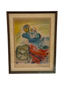 David Alfaro Siqueiros Mother and Child Framed Lithograph