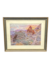 "When the Nose of a Horse Beats the Eyes of Man" by Charles Marion Russel (American. 1864-1926)