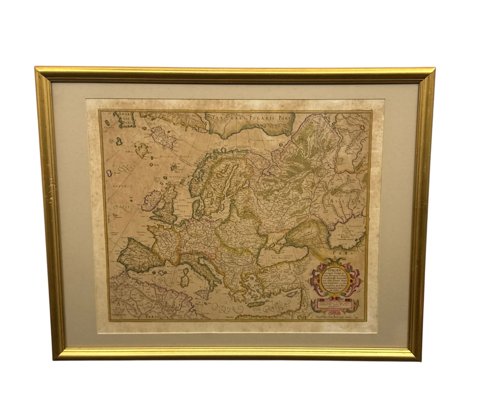 Framed Antique Map Rare 1595 First Atlas Edition: Gerardus Mercator/Rumold Mercator Antique Engraved (1 of 3)