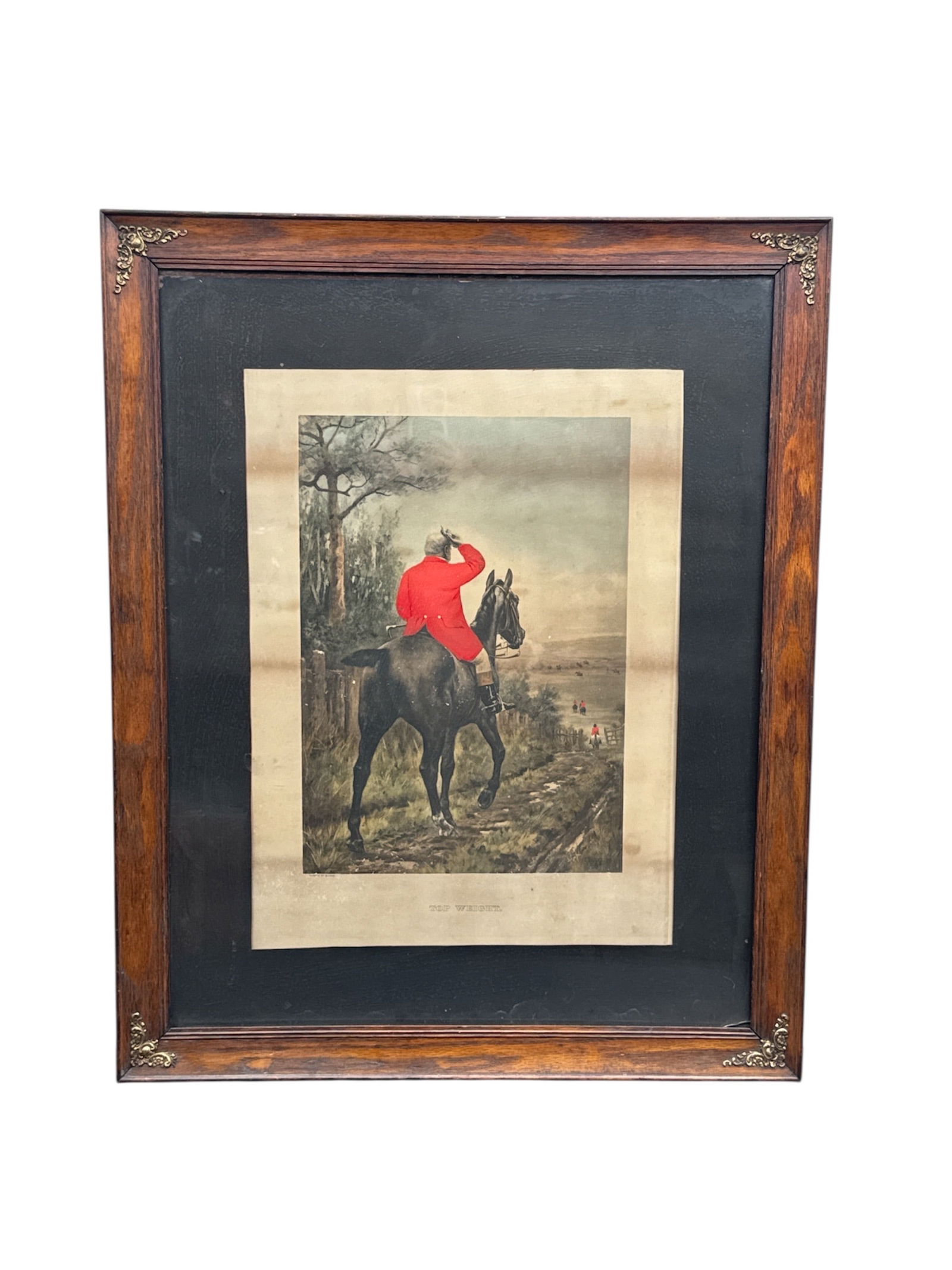 Antique Hand-Colored Print after Thomas Blinks (1860-1912) - Victorian Fox Hunting Scene 'The Run' (1 of 4)