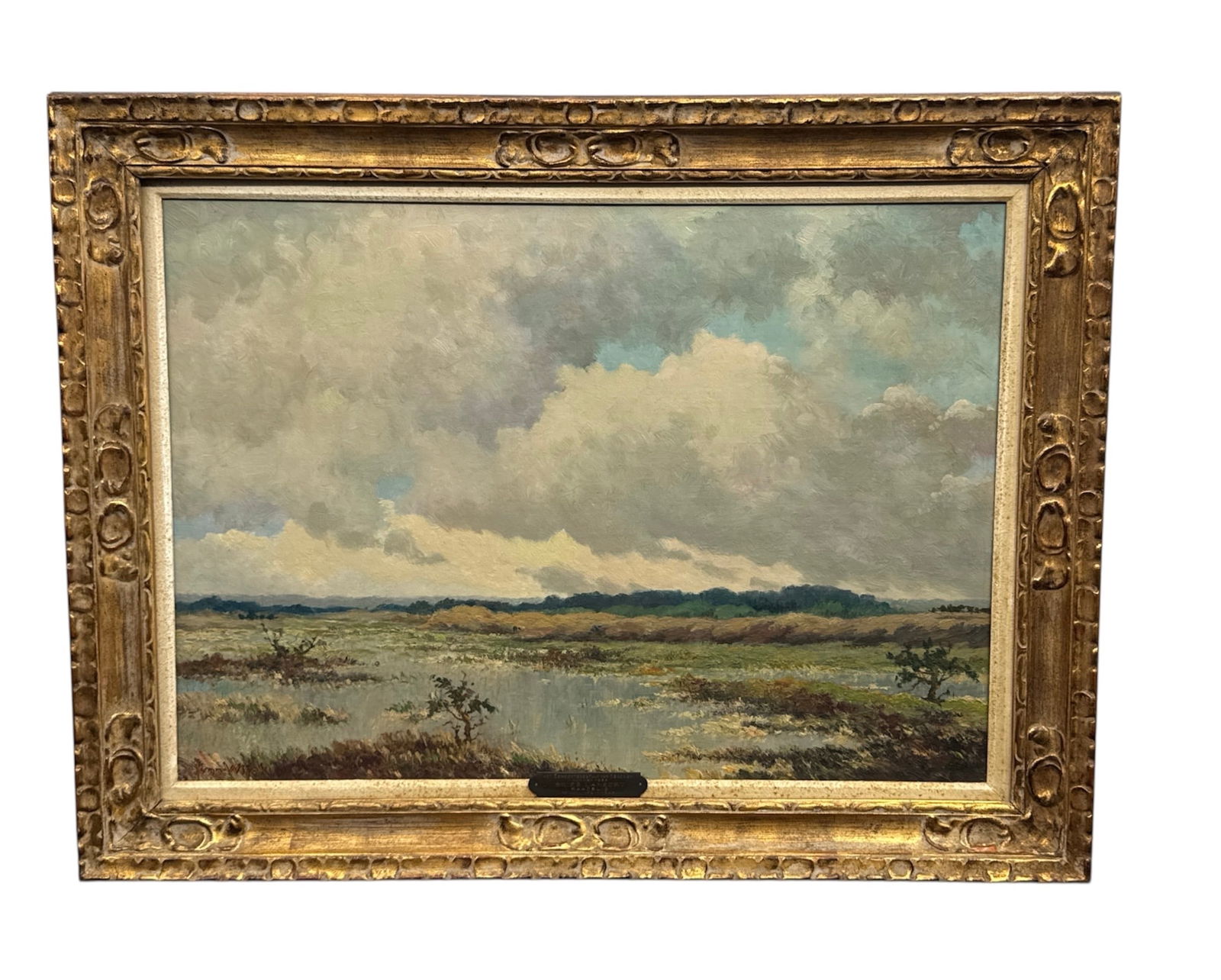 Antique Oil on Canvas Dutch Or French Landscape Painting (1 of 5)