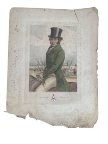 Vintage Gordon Ross Hand-Colored Lithograph Print, "James Cockle, Esq.," Sporting Art (Circa 1920s)
