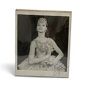 Vintage Signed Ballerina Photograph in Frame