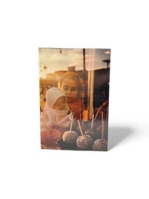 Vintage Framed Photograph of Child at Candy Apple Stand, Mid-20th Century
