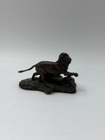 Franklin Mint Bronze Lion Sculpture