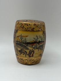 Vintage Satsuma Style Ceramic Garden Stool