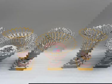 Porcelain Reticulated Centerpiece and Garniture Set