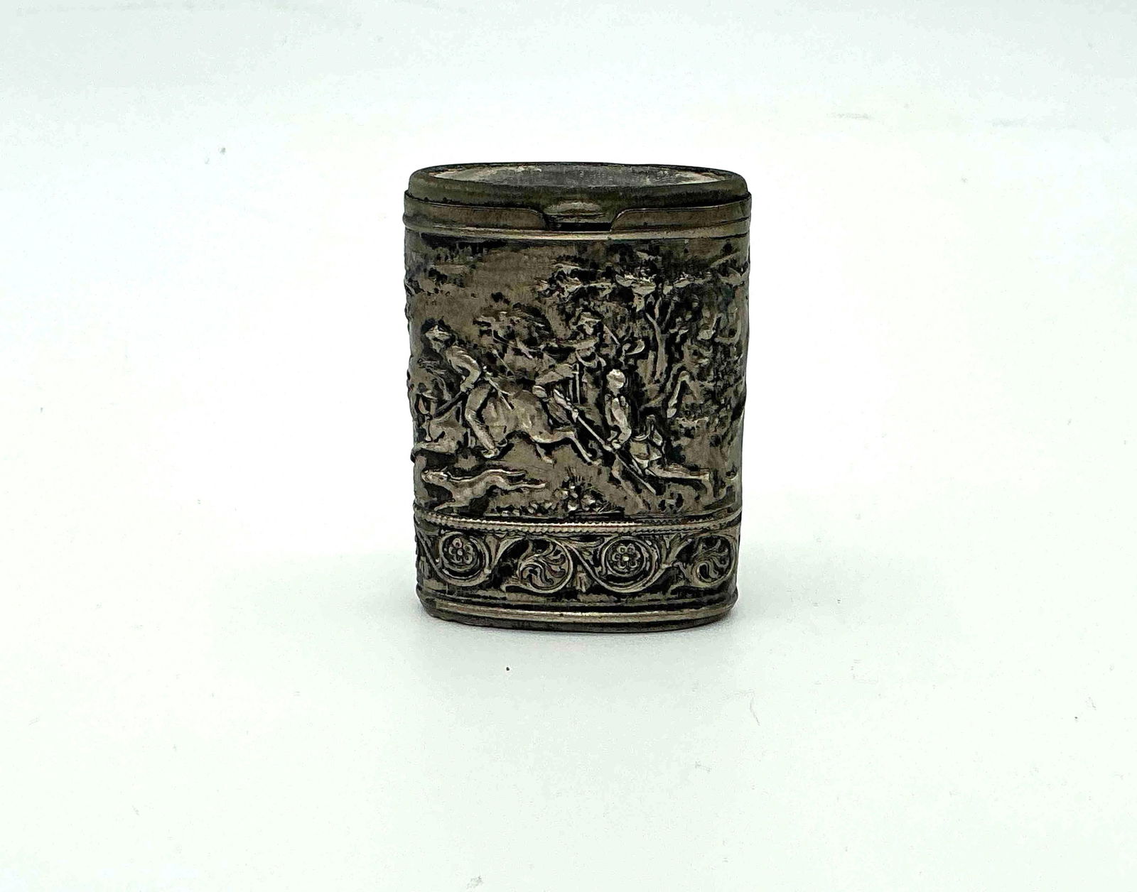 Chinese Silver Repousse Lidded Container (1 of 7)