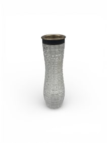 Vintage Crystal Vase with Silver Top