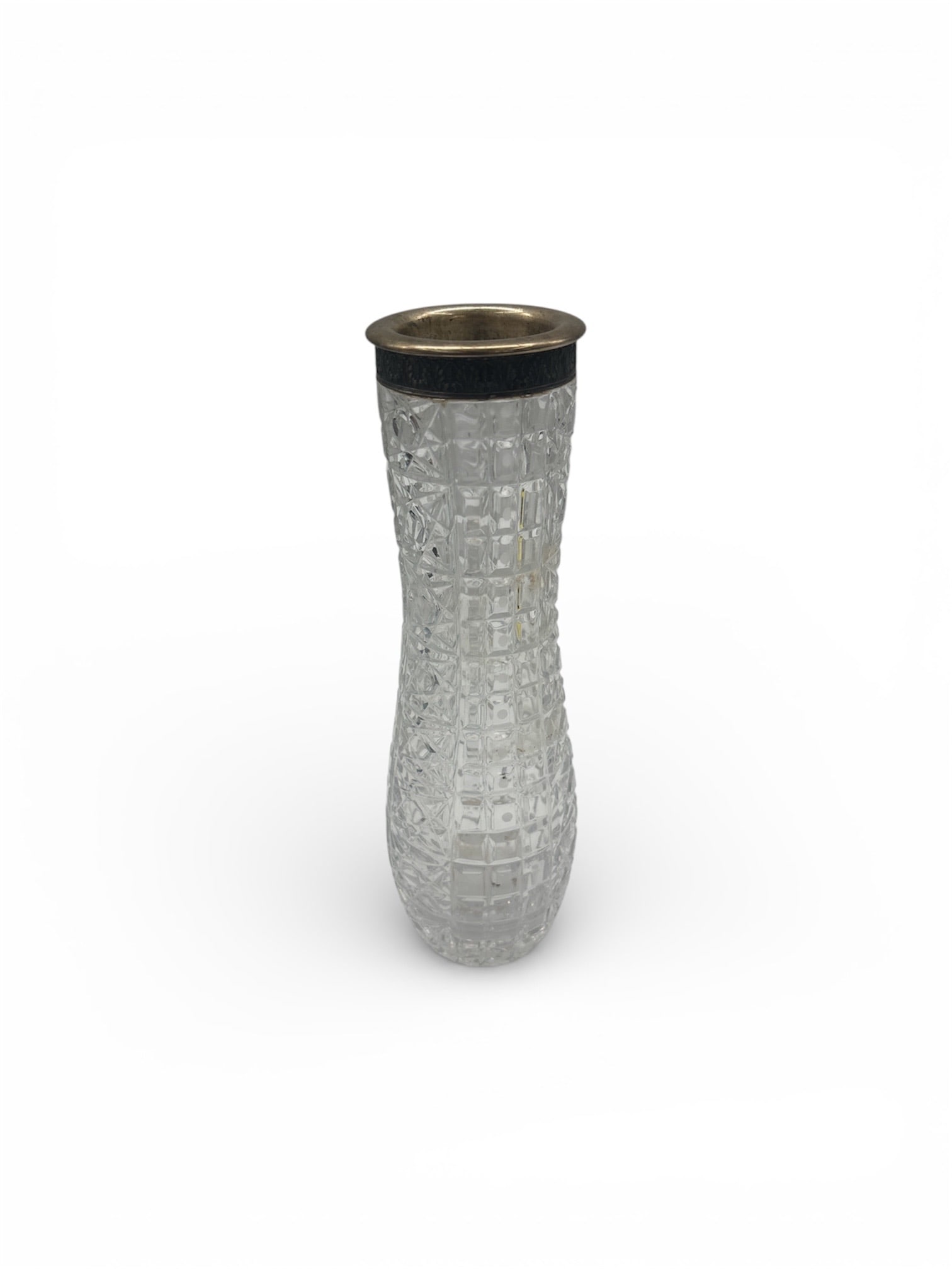 Vintage Crystal Vase with Silver Top (1 of 4)