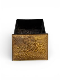 Vintage Box Gold tone with Peacock