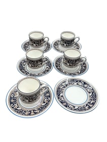 Wedgwood Black and White Demitasse Cup and Saucer Set