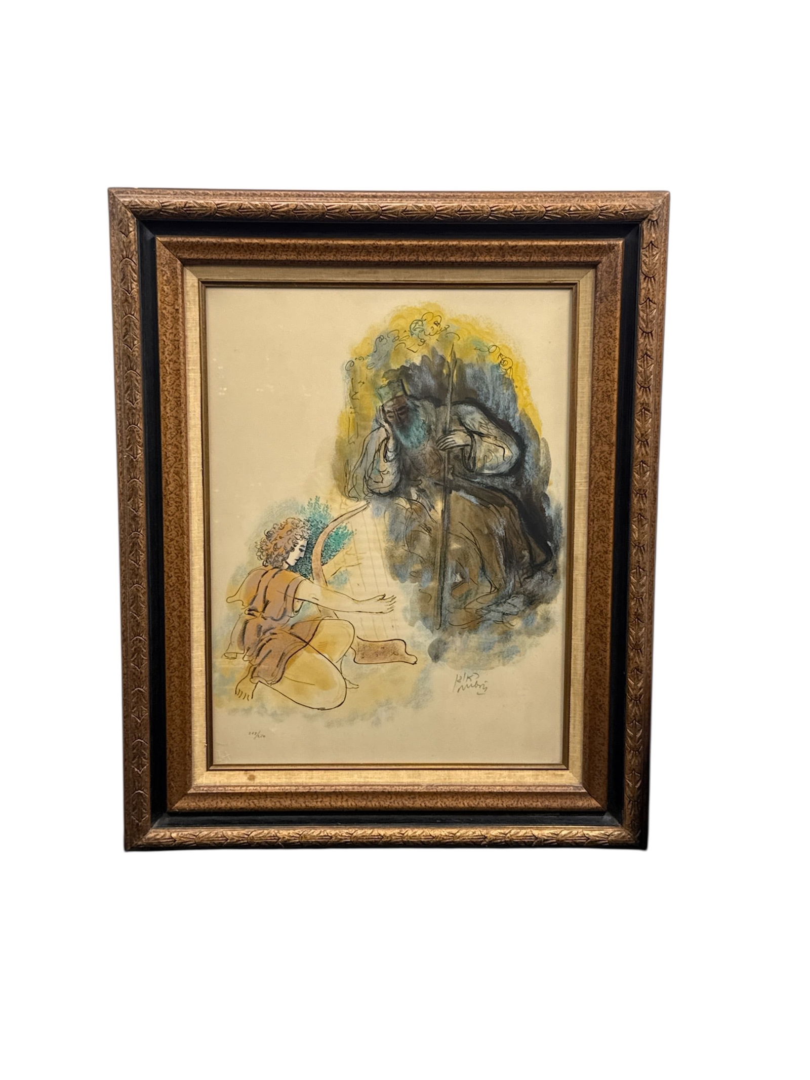 "David and Saul" by Reuven Rubin (Romanian/Israeli, 1893-1974) Lithograph (1 of 5)