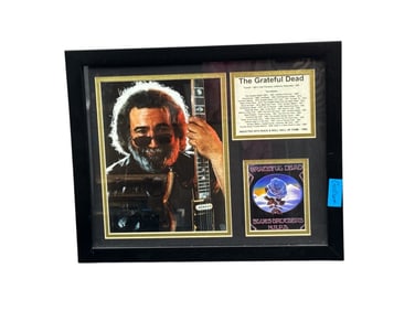 Grateful Dead Framed Jerry Garcia Tribute Display