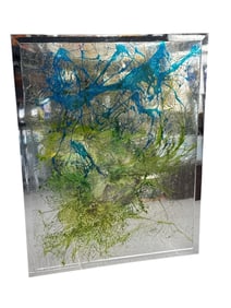 Pingo Large Scale Contemporary Abstract Mixed Media in Chrome Frame