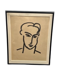 Modernist Portrait Print Attributed to Henri Matisse Signed and Numbered