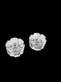 Pair of Cut Crystal Candle Holders