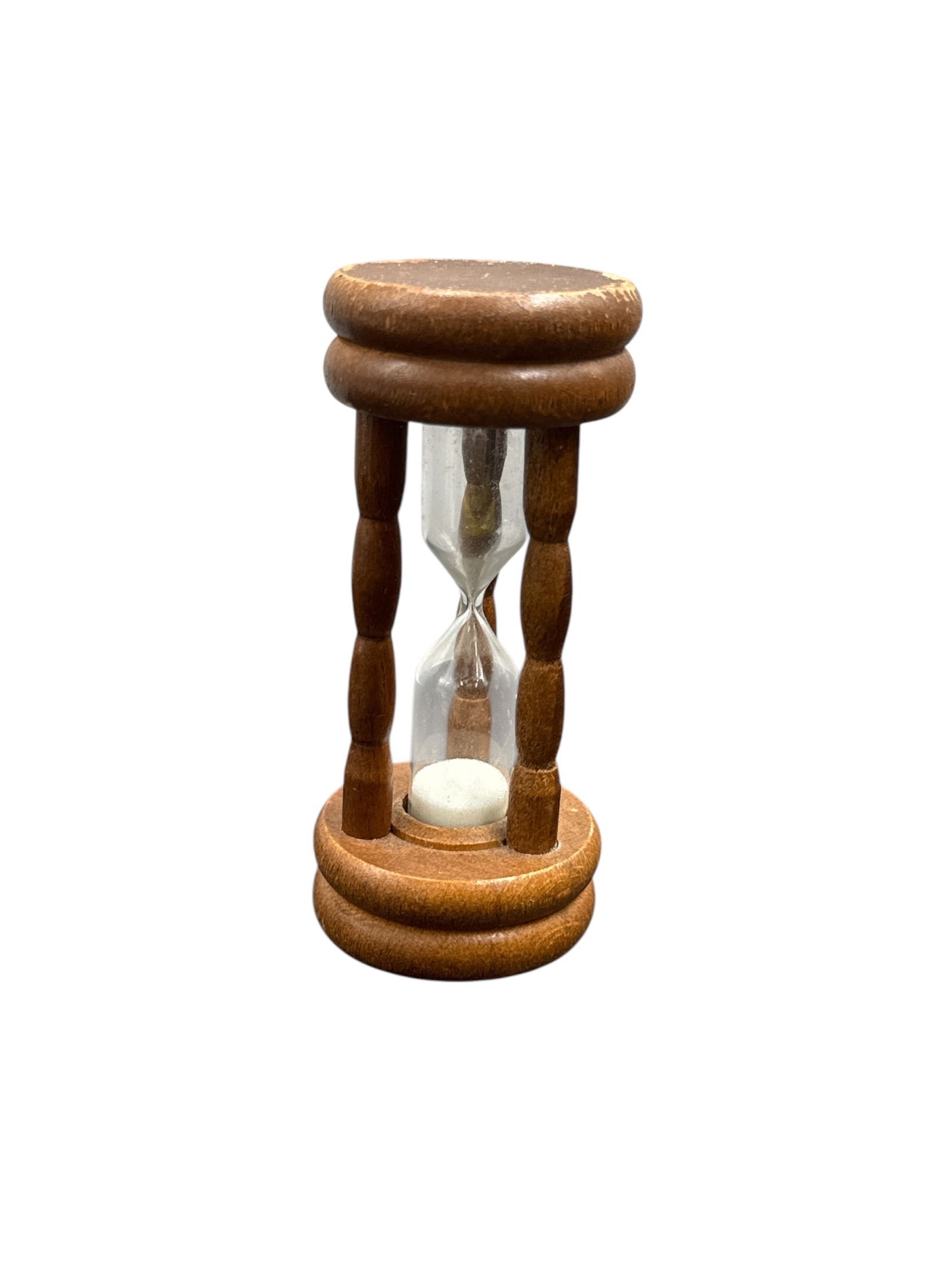 Small Wooden Hourglass Sand Timer (1 of 2)
