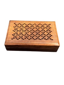 Carved Wooden Jewelry Box Made in India