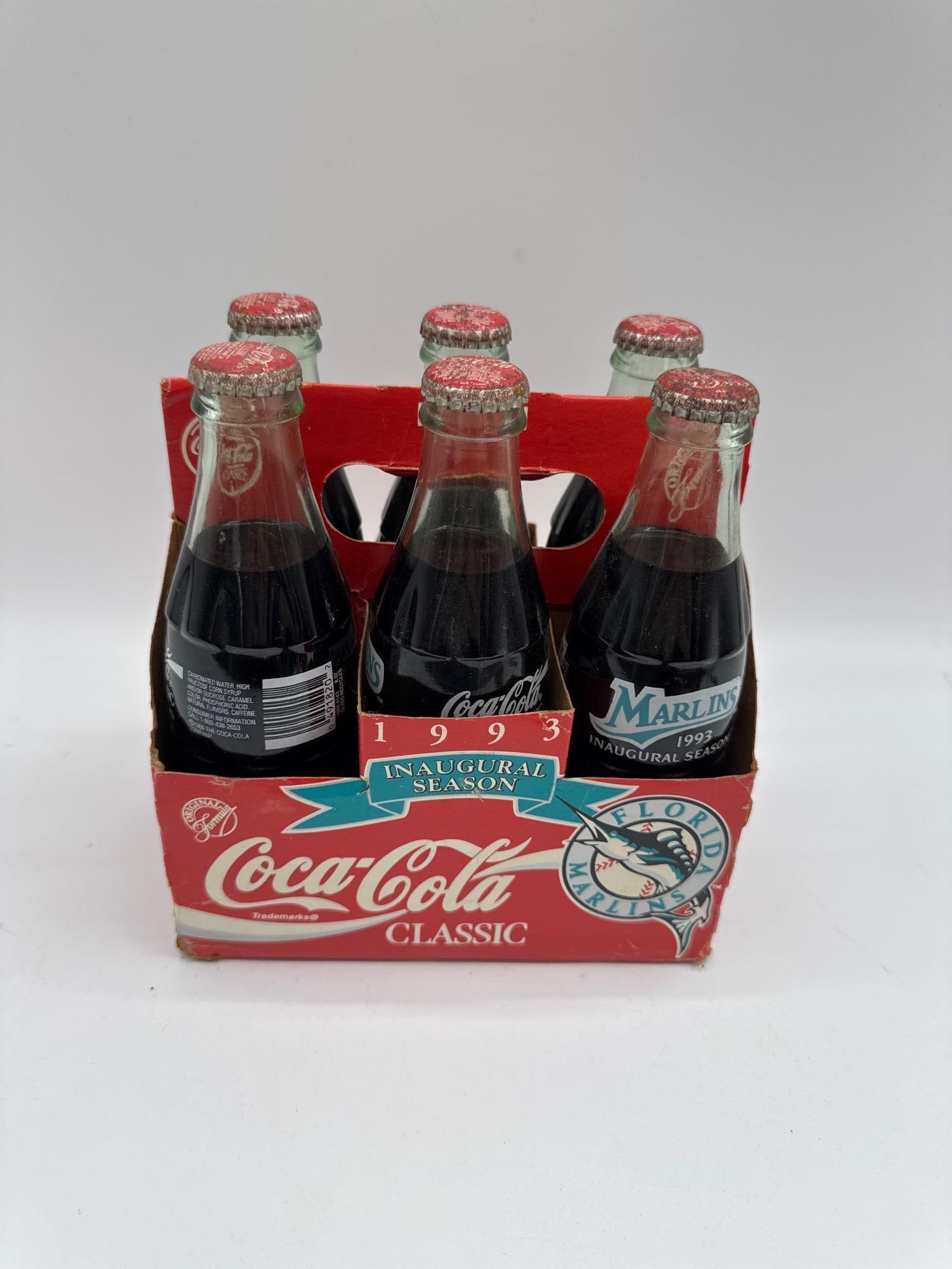 1993 Florida Marlins Inaugural Season Coca-Cola Classic Bottle Set (1 of 4)