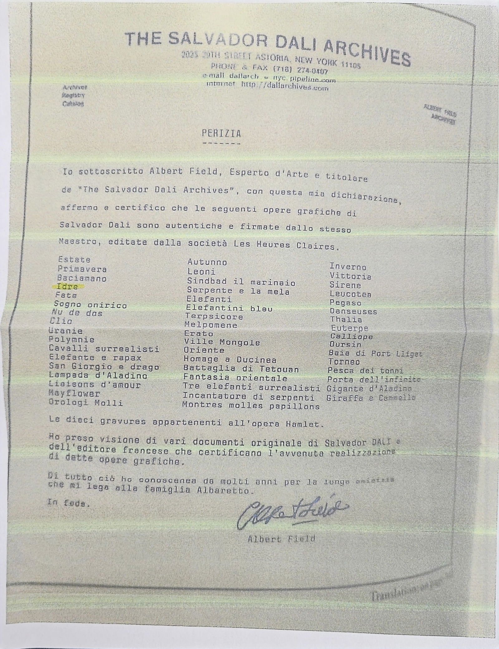 "Les Hydres (The Hydras)" by Salvador Dalí (Spain, 1904-1989) w/ Papers - 8